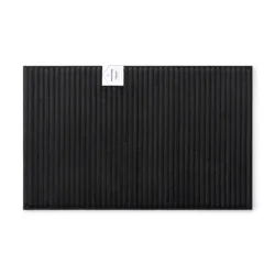 Havenstay Ribbed Memory Foam Rug, 20 in x 32 in, Black