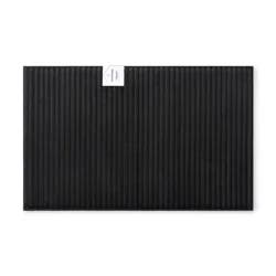 Havenstay Ribbed Memory Foam Rug, 20 in x 32 in, Black