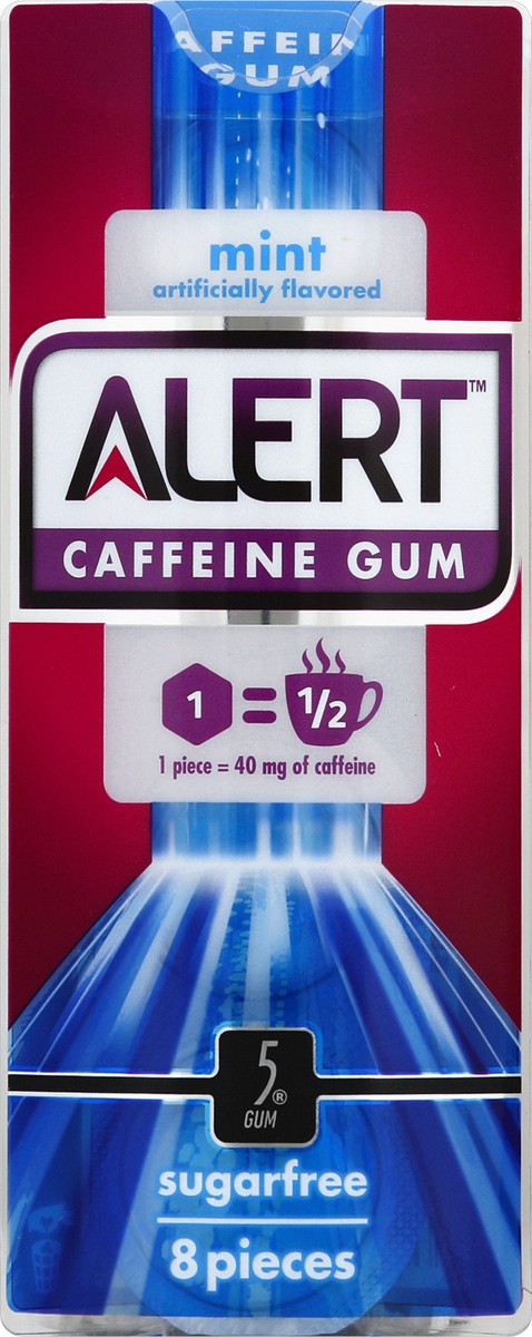 slide 5 of 6, Alert Mint Sugarfree Caffeine Gum, 8 ct