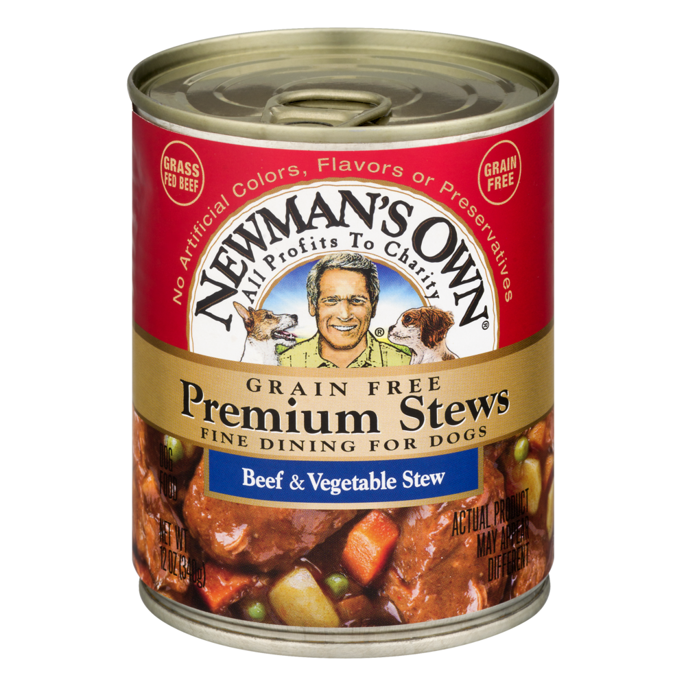 slide 1 of 1, Newman's Own Organics Beef & Vegetable Stew Dog Food, 12 oz