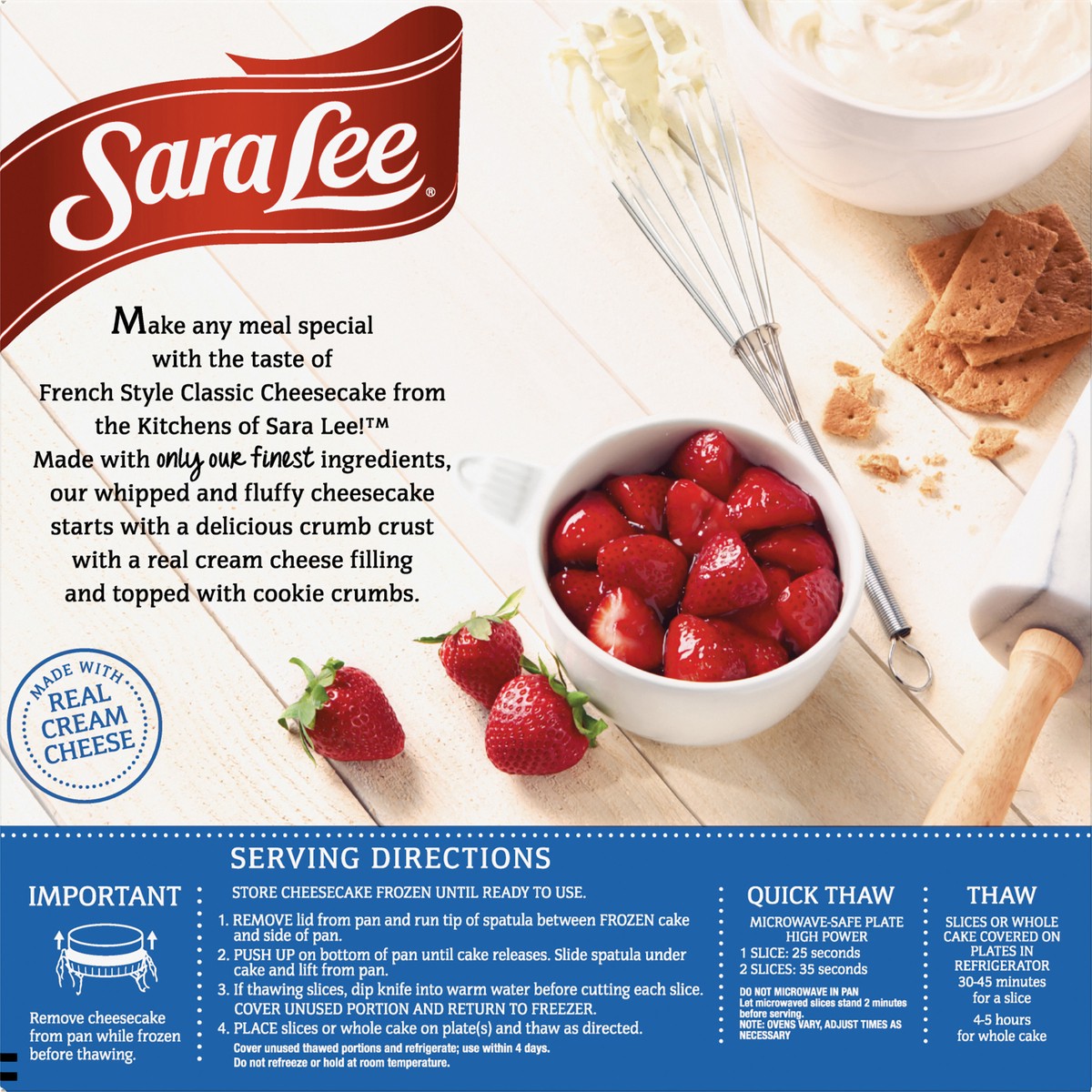 slide 5 of 13, Sara Lee French Style Cheesecake 7" Classic 23.5oz, 23.5 oz