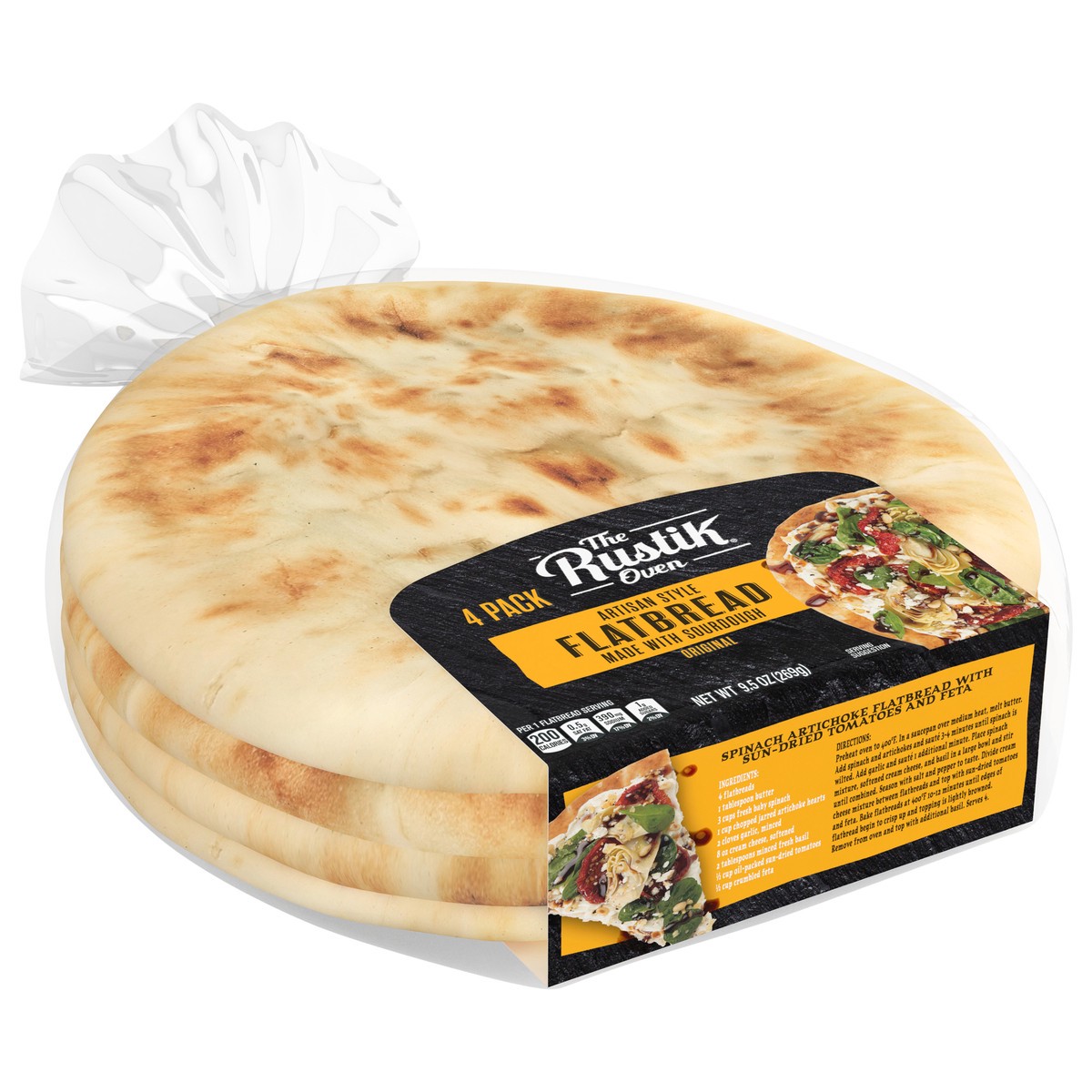 slide 7 of 13, The Rustik Oven Artisan Style Original Flatbread 4 ea, 4 ct