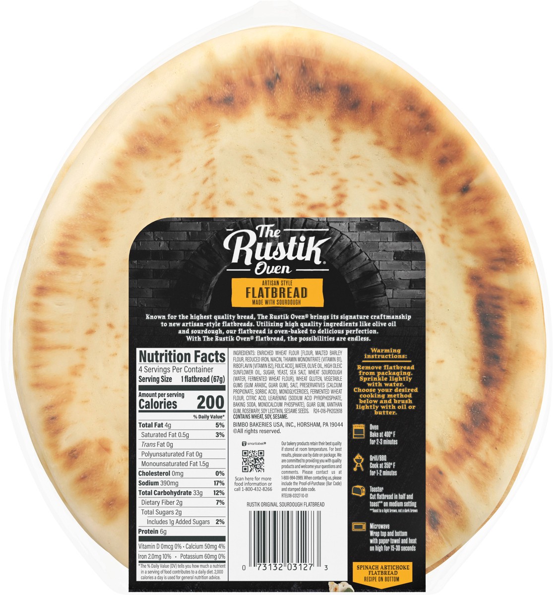 slide 3 of 13, The Rustik Oven Artisan Style Original Flatbread 4 ea, 4 ct