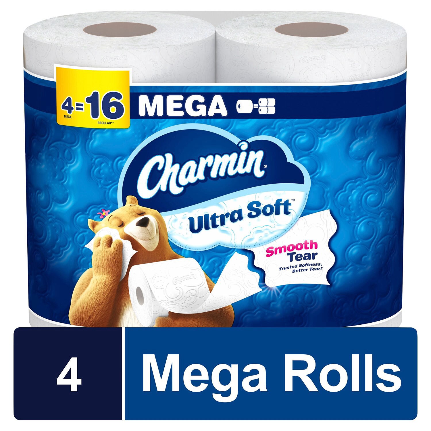 slide 2 of 15, Charmin Ultra Soft Toilet Paper 4 Mega Rolls, 224 sht