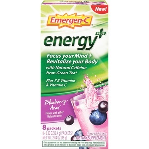 slide 1 of 1, Emergen-C Energy Dietary Supplement Drink Mix - Blueberry Acai, 8 ct