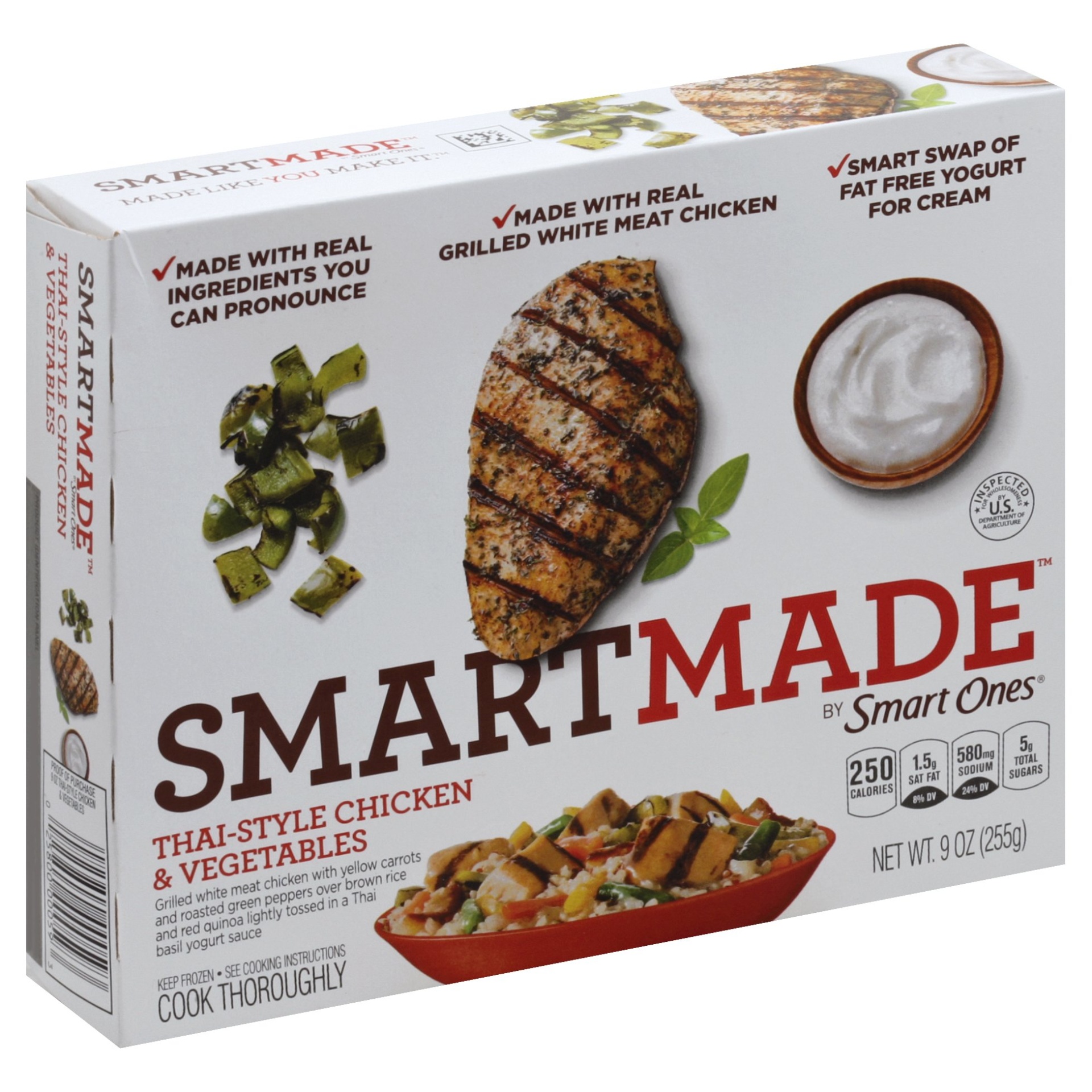 slide 1 of 1, Smartmade by Smart Ones Thai-Style Chicken & Vegetables, 9 oz