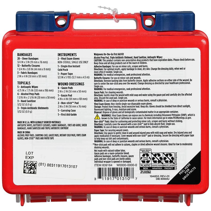 slide 2 of 5, Walgreens On-The-Go First Aid Kit, 1 ct