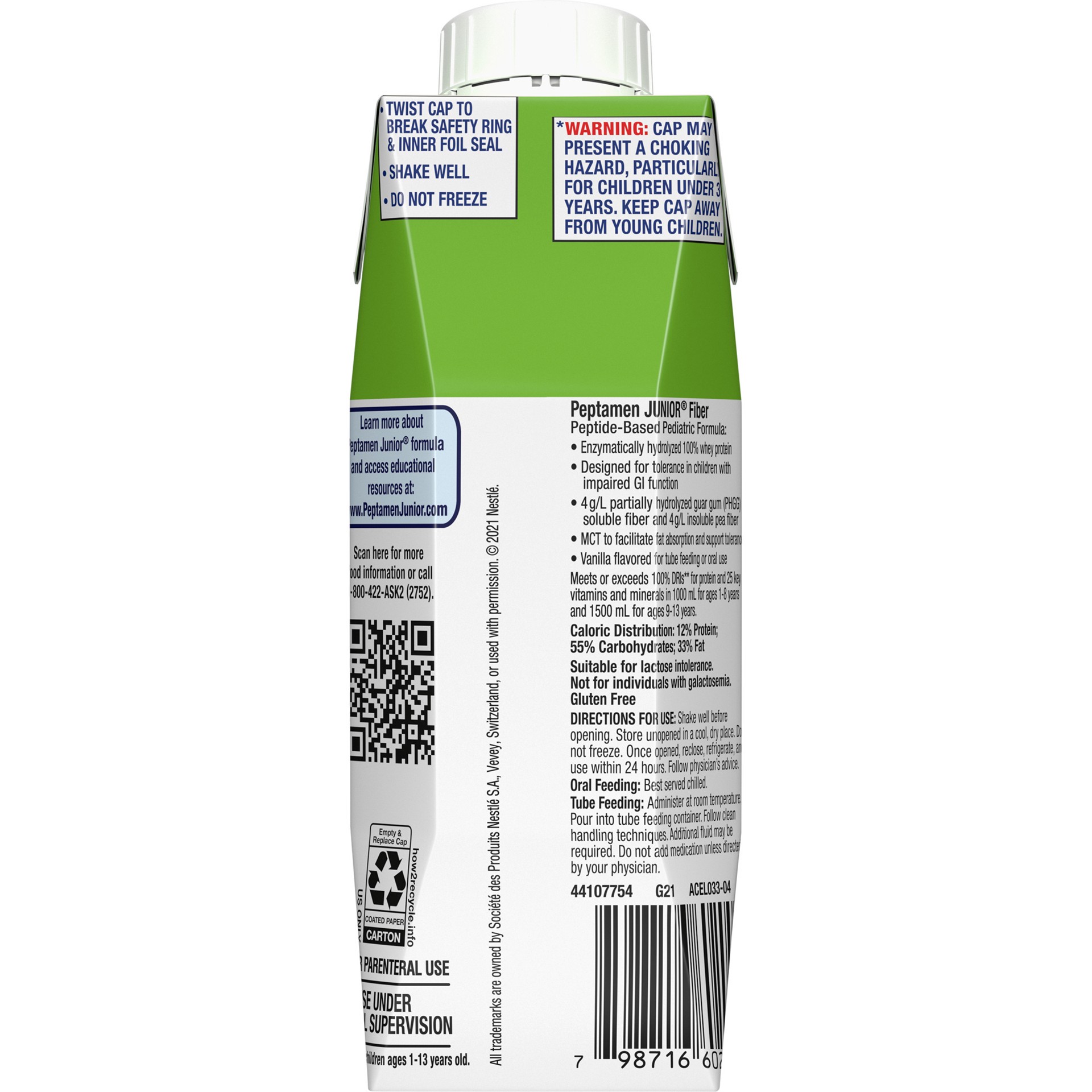 slide 3 of 5, PEPTAMEN JUNIOR FIBER Vanilla 8.45 fl. oz. Carton, 8.45 fl oz