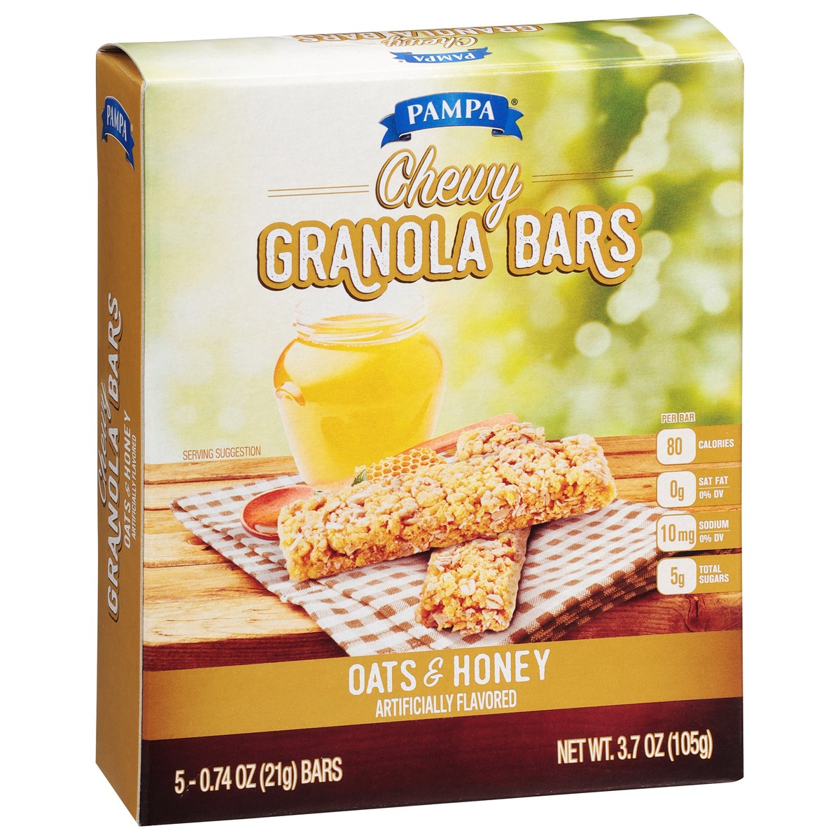 slide 3 of 14, Pampa Chewy Oats & Honey Granola Bars 5 - 0.74 oz Bars, 5 ct