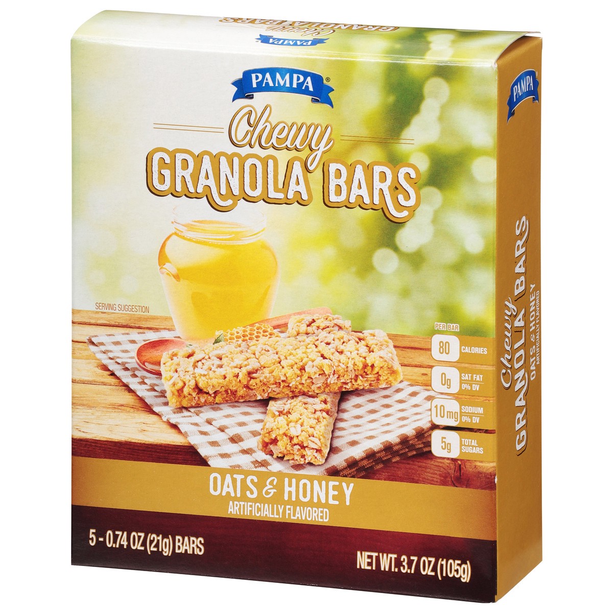 slide 12 of 14, Pampa Chewy Oats & Honey Granola Bars 5 - 0.74 oz Bars, 5 ct