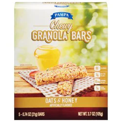 Pampa Chewy Oats & Honey Granola Bars 5 - 0.74 oz Bars