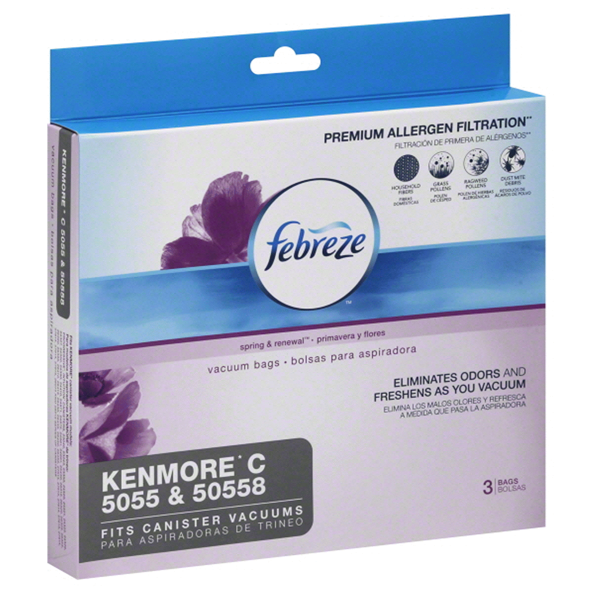 slide 1 of 1, Febreze Vacuum Bags, Kenmore C 5055 & 50558, Spring & Renewal, 3 ct