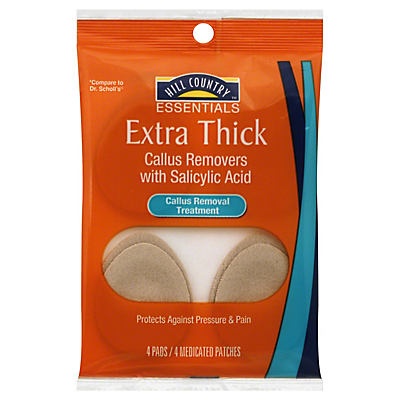 slide 1 of 1, Hill Country Fare Extra Thick Medicated Callus Removers, 4 ct