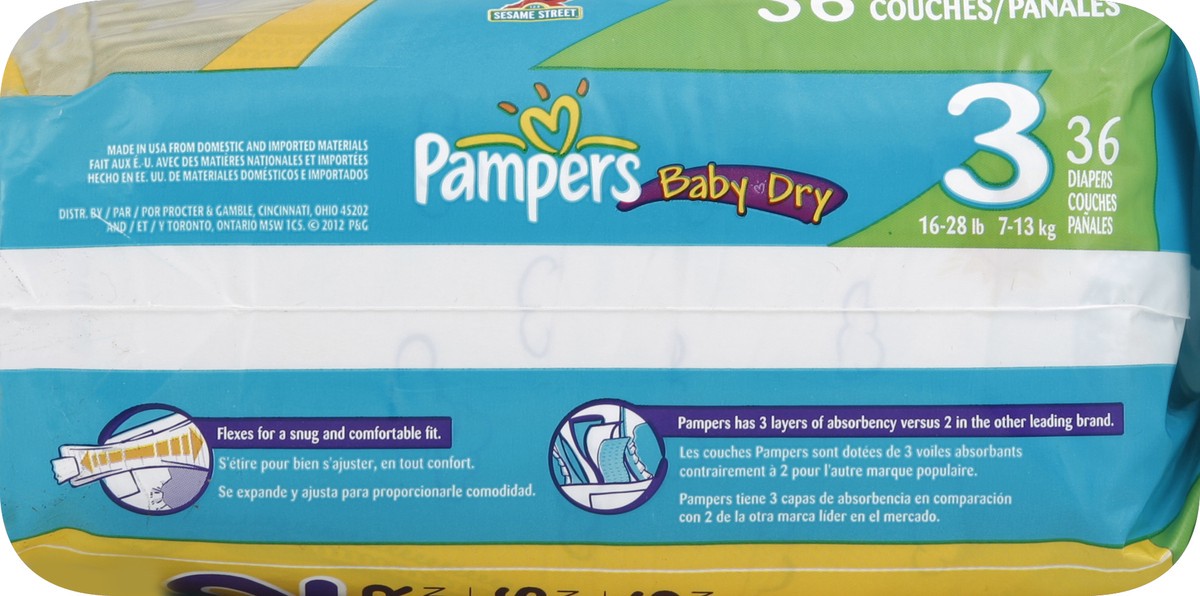 slide 6 of 7, Pampers Diapers 36 ea, 36 ct