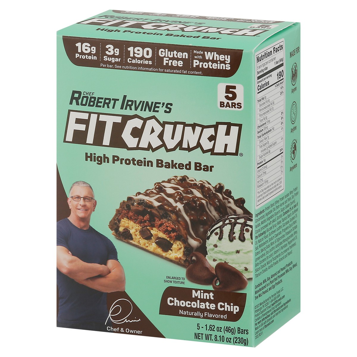 slide 5 of 9, FITCRUNCH High Protein Mint Chocolate Chip Baked Bar Bars - 5 ct, 5 ct