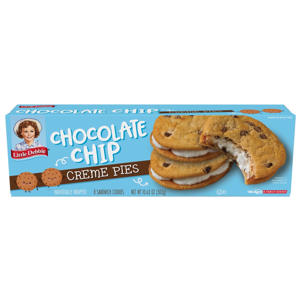 slide 11 of 13, Little Debbie Snack Cakes, Little Debbie Family Pack Chocolate Chip Creme Pies, 9.7 oz