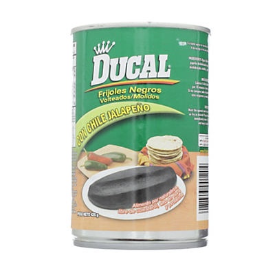 slide 1 of 1, Ducal Refried Black Beans With Jalapeno, 15 oz