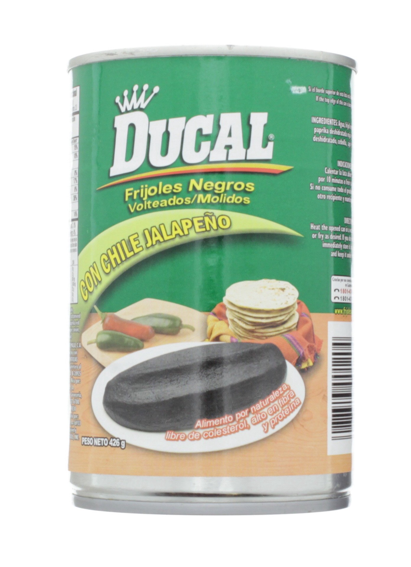 slide 1 of 1, Ducal Refried Black Beans With Jalapeno, 15 oz