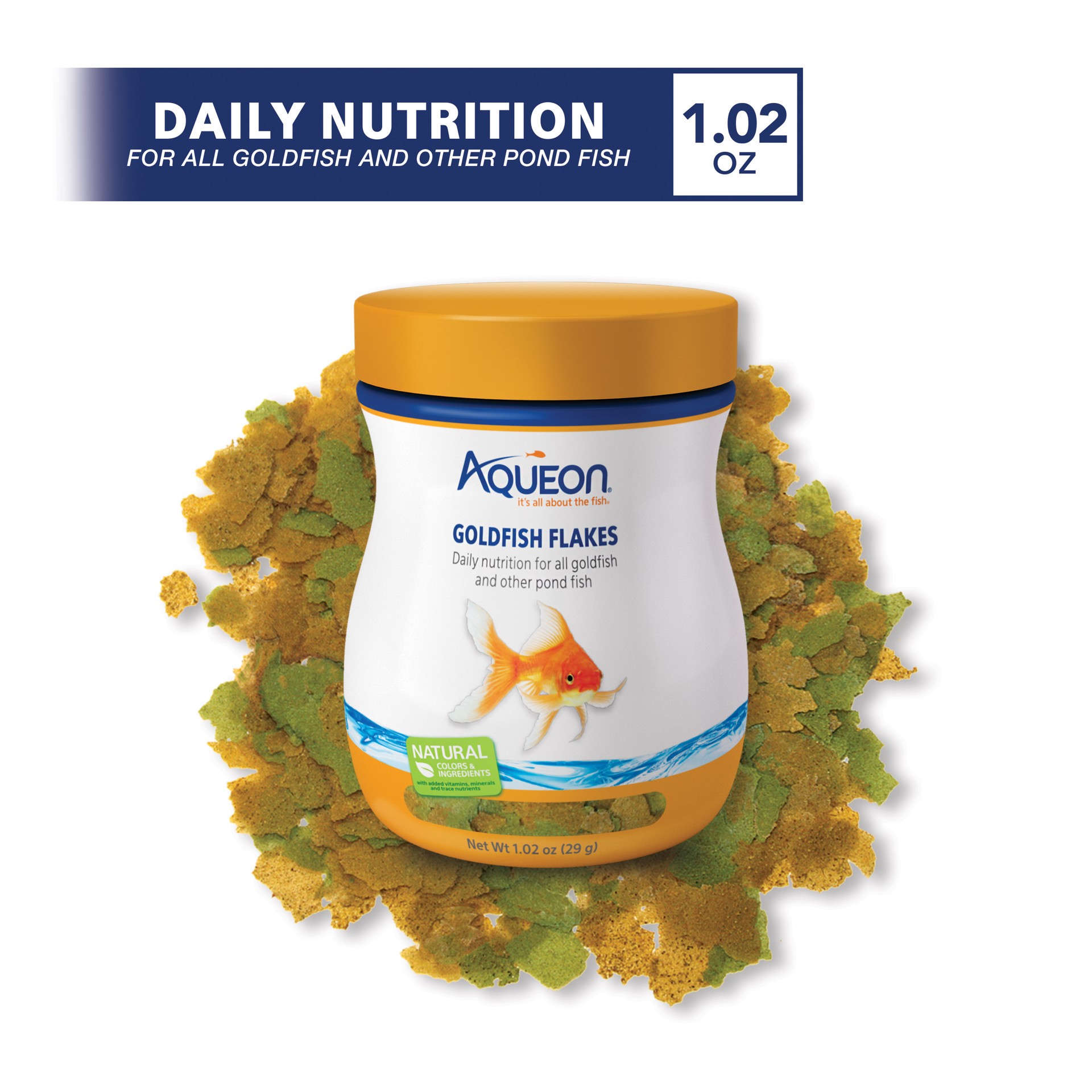 slide 2 of 8, Aqueon Goldfish Flakes 1.02 Ounces, 1 ct