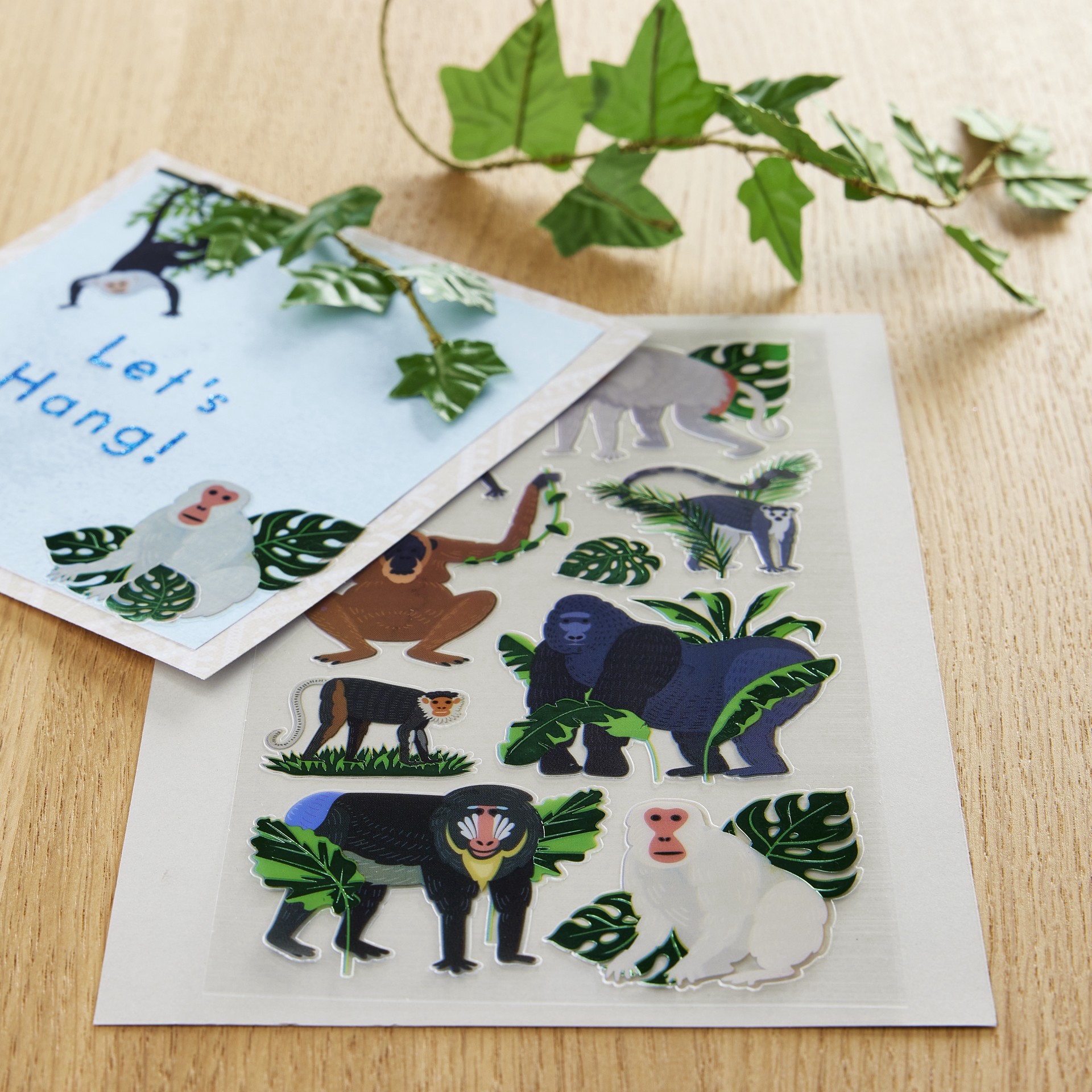 slide 2 of 4, Monkey Stickers By Recollections, 3.75 in x 6.75 in