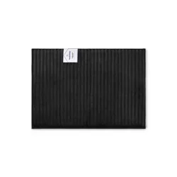 HAVENSTAY Ribbed Memory Foam Rug, 17 in x 24 in, Black