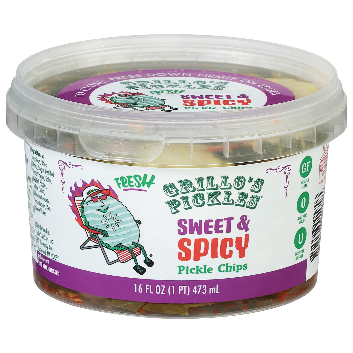 slide 6 of 9, Grillo's Pickles Sweet & Spicy Chips, 16 fl oz