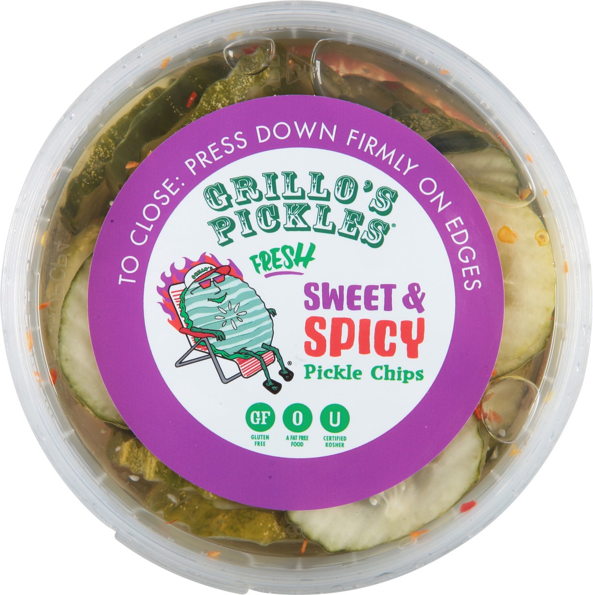 slide 5 of 9, Grillo's Pickles Sweet & Spicy Chips, 16 fl oz