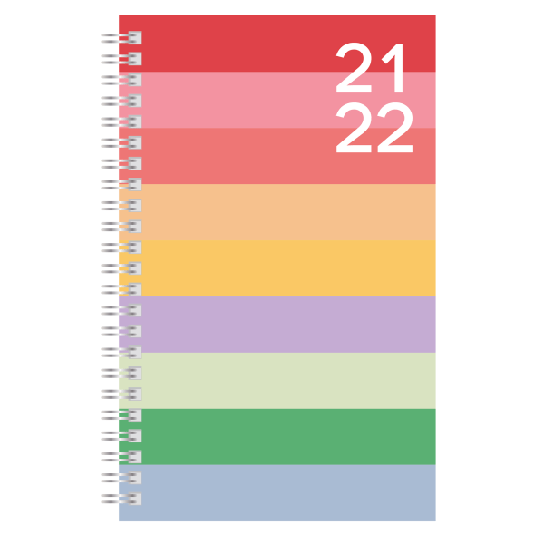 slide 1 of 3, Office Depot Brand Fashion Weekly/Monthly Academic Planner, 5'' X 8'', Happy Hippie, July 2021 To June 2022, Dx200580-010, 1 ct