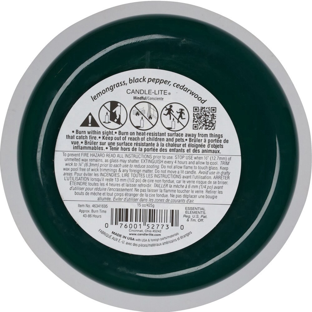 slide 3 of 4, Candle-lite® Essential Elements Vibes Mindful Fruity Floral Jar Candle, 15 oz