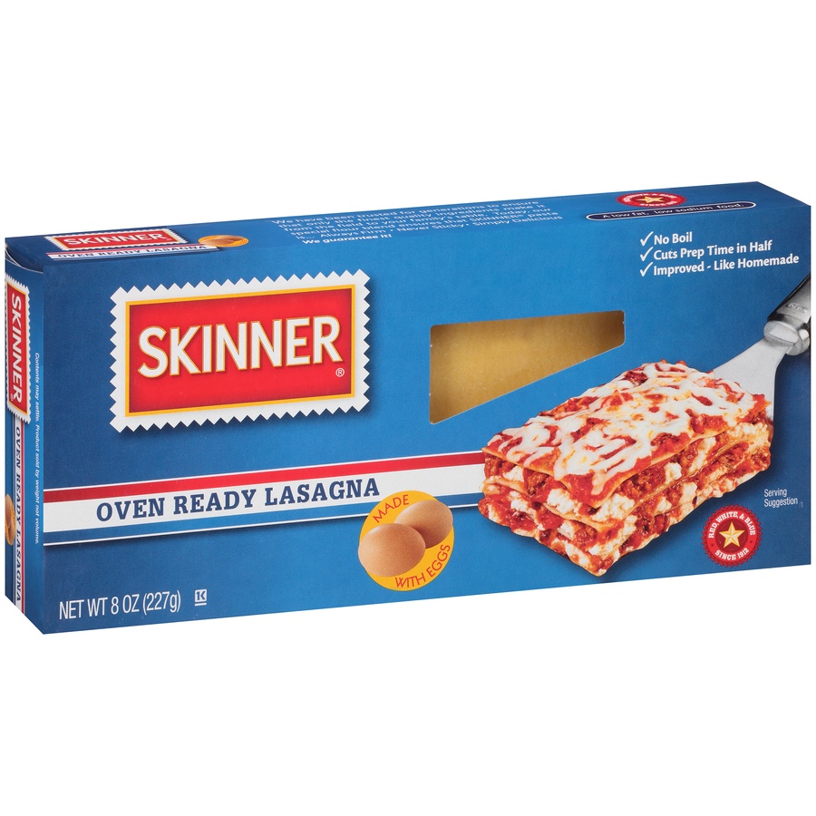 slide 2 of 8, Skinner Oven Ready Lasagna Noodles, 8 oz