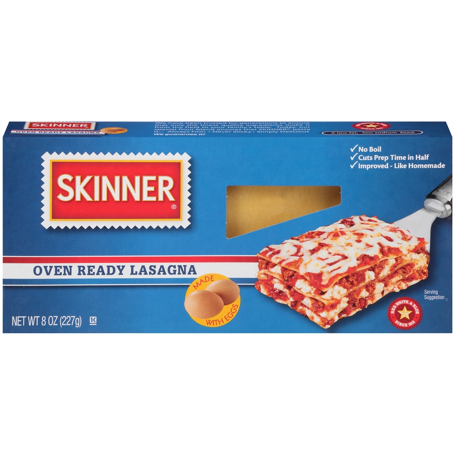 slide 1 of 8, Skinner Oven Ready Lasagna Noodles, 8 oz