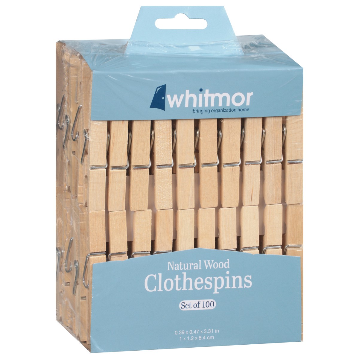 slide 12 of 12, Whitmor Witmor Wood Clothespins, 100 ct