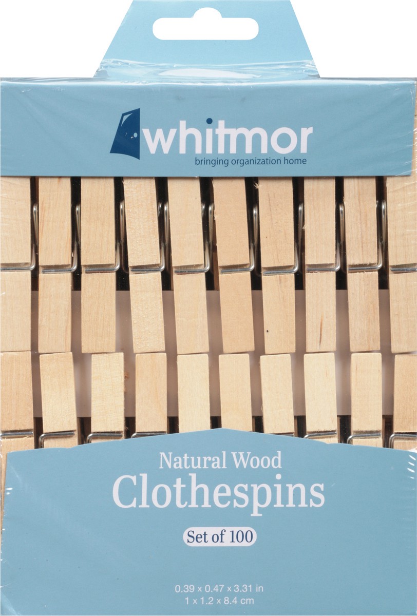 slide 4 of 12, Whitmor Witmor Wood Clothespins, 100 ct