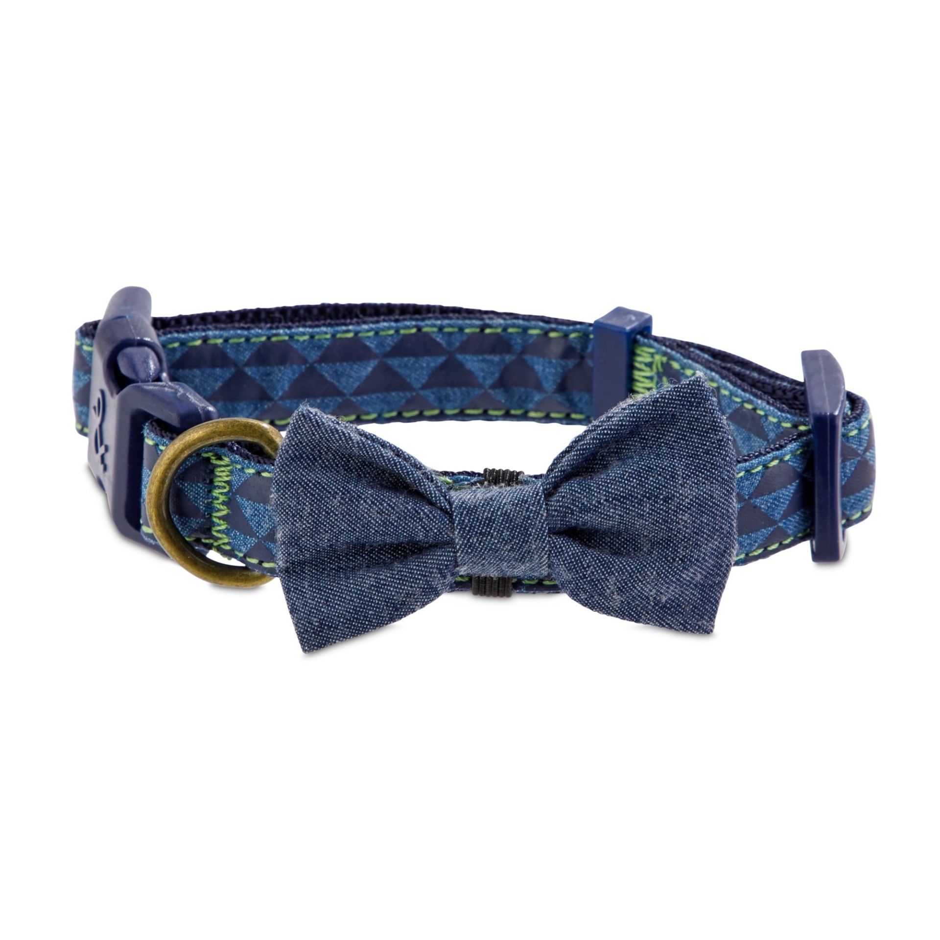 slide 1 of 1, Bond & Co. Mount Chambray Bow Tie Dog Collar, S/XS