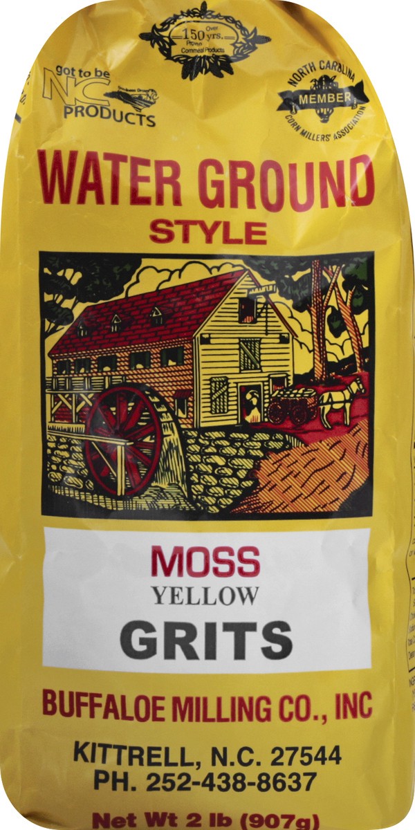 slide 1 of 13, Buffaloe Milling Water Ground Style Moss Yellow Grits - 2 lb, 2 lb