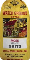 Buffaloe Milling Water Ground Style Moss Yellow Grits - 2 lb