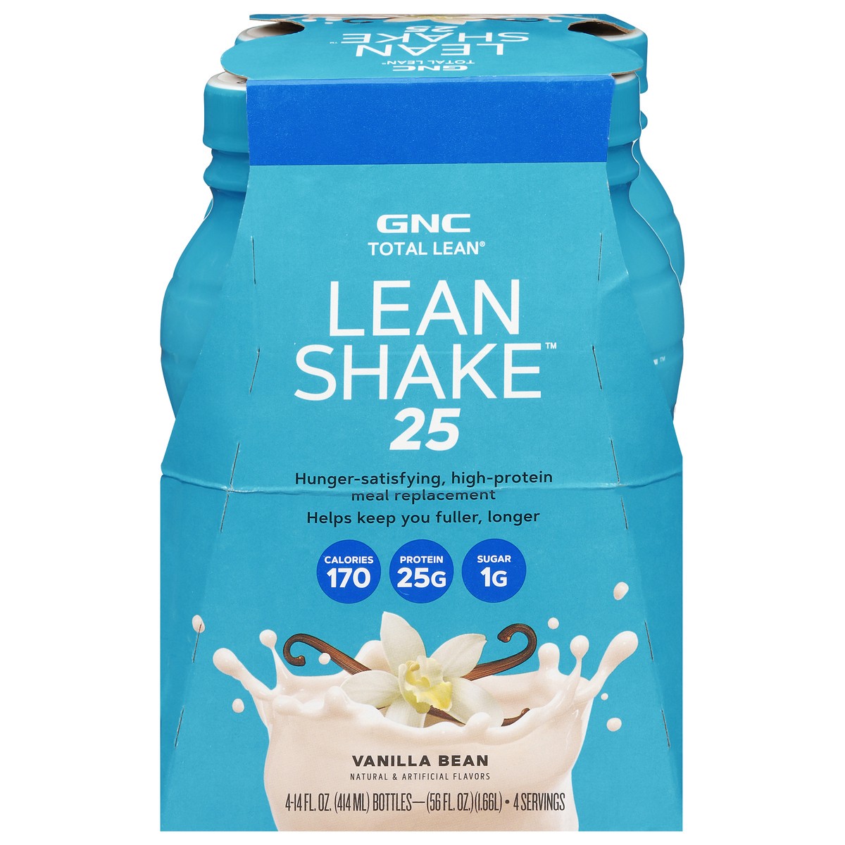 slide 1 of 12, GNC Total Lean Vanilla Bean Lean Shake 25 4 - 14 fl oz Bottles, 4 ct