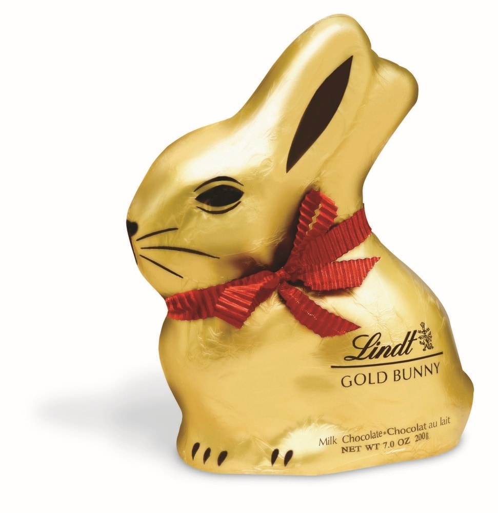 slide 1 of 1, Lindt Easter Milk Chocolate Gold Bunny, 7 oz