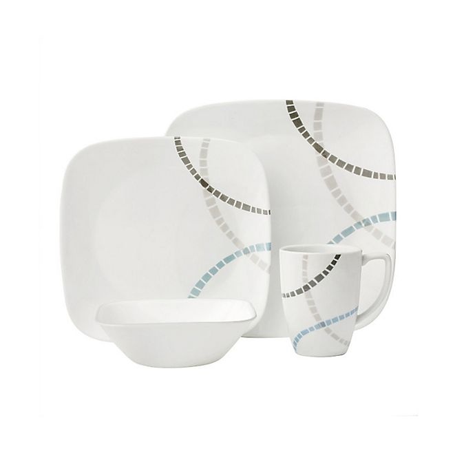 slide 1 of 1, Corelle Boutique Mosaic Bands Dinnerware Set, 16 ct