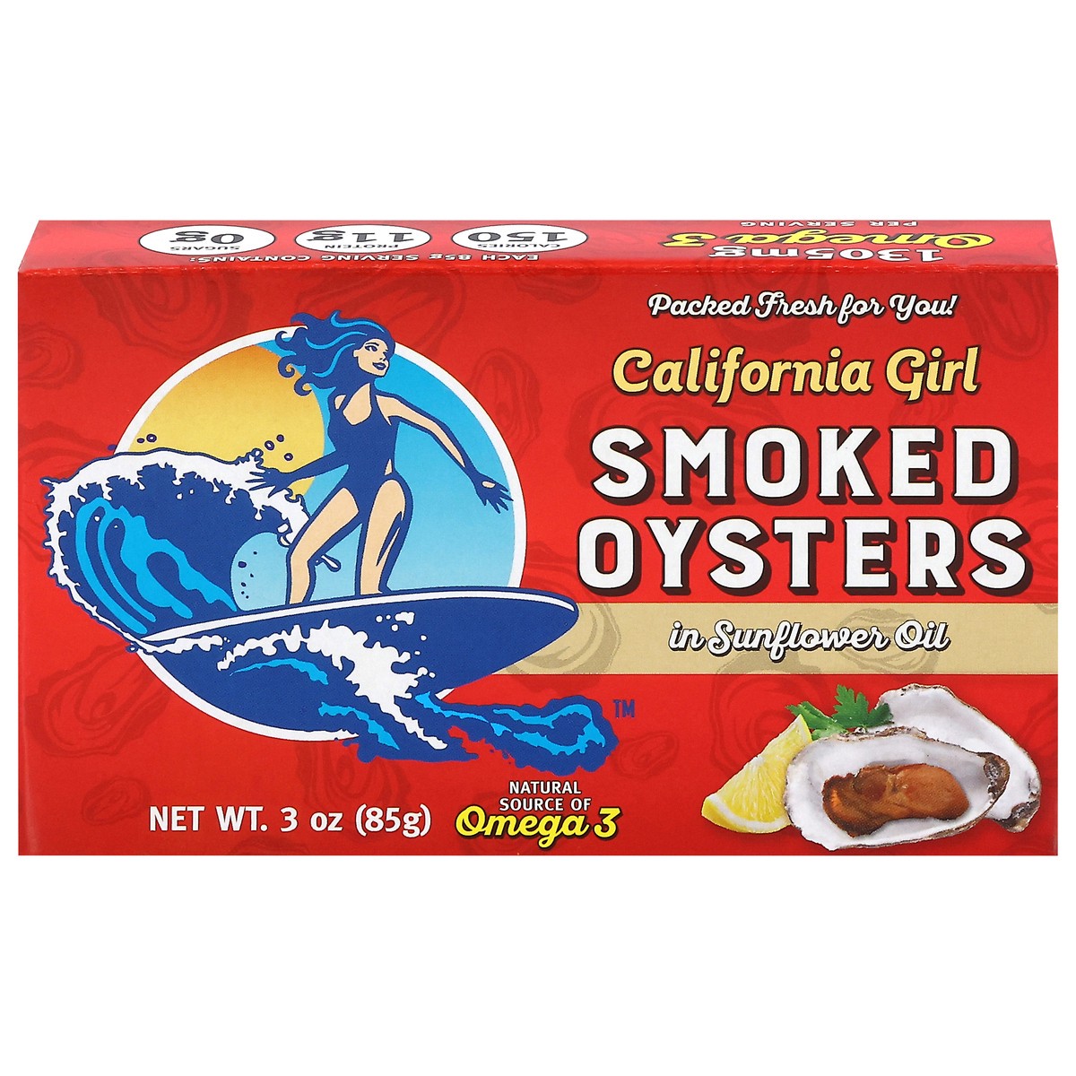 slide 1 of 14, California Girl Smoked Oysters, 3 oz