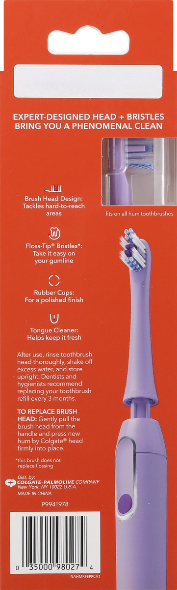 slide 6 of 6, Hum By Colgate Toothbrush Replacement Head In Purple, 2 ct