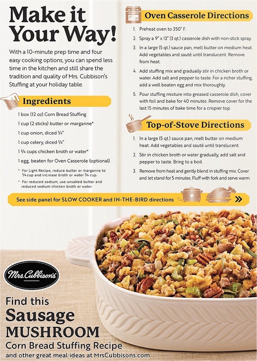 slide 4 of 12, Mrs. Cubbison's Corn Bread Seasoned Stuffing 12 oz, 12 oz