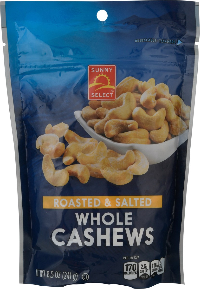 slide 1 of 12, Sunny Select Whole Roasted & Salted Cashews 8.5 oz, 8.5 oz