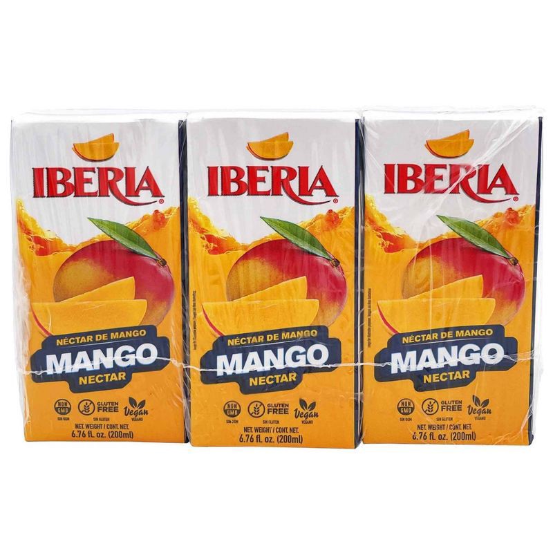 slide 1 of 1, Blank Iberia Mango Nectar - 3 Pk, 3 ct, 6.7 fl oz