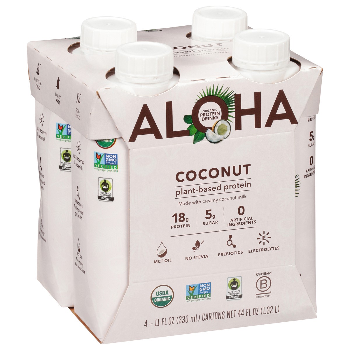 slide 12 of 12, Aloha Protein Drink Coconut, 44 fl oz