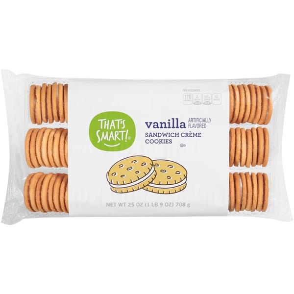 slide 1 of 1, That's Smart! Vanilla Sandwich Creme Cookies, 25 oz