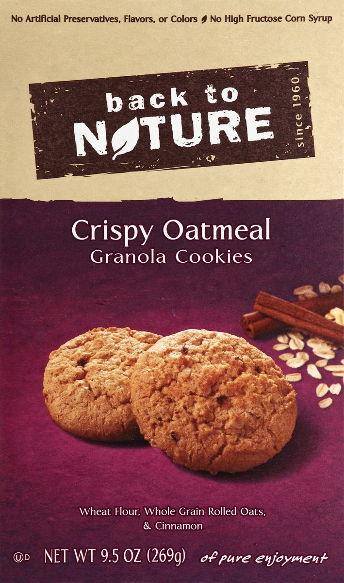 slide 4 of 4, Back to Nature Crispy Oatmeal Granola Cookies, 9.5 oz