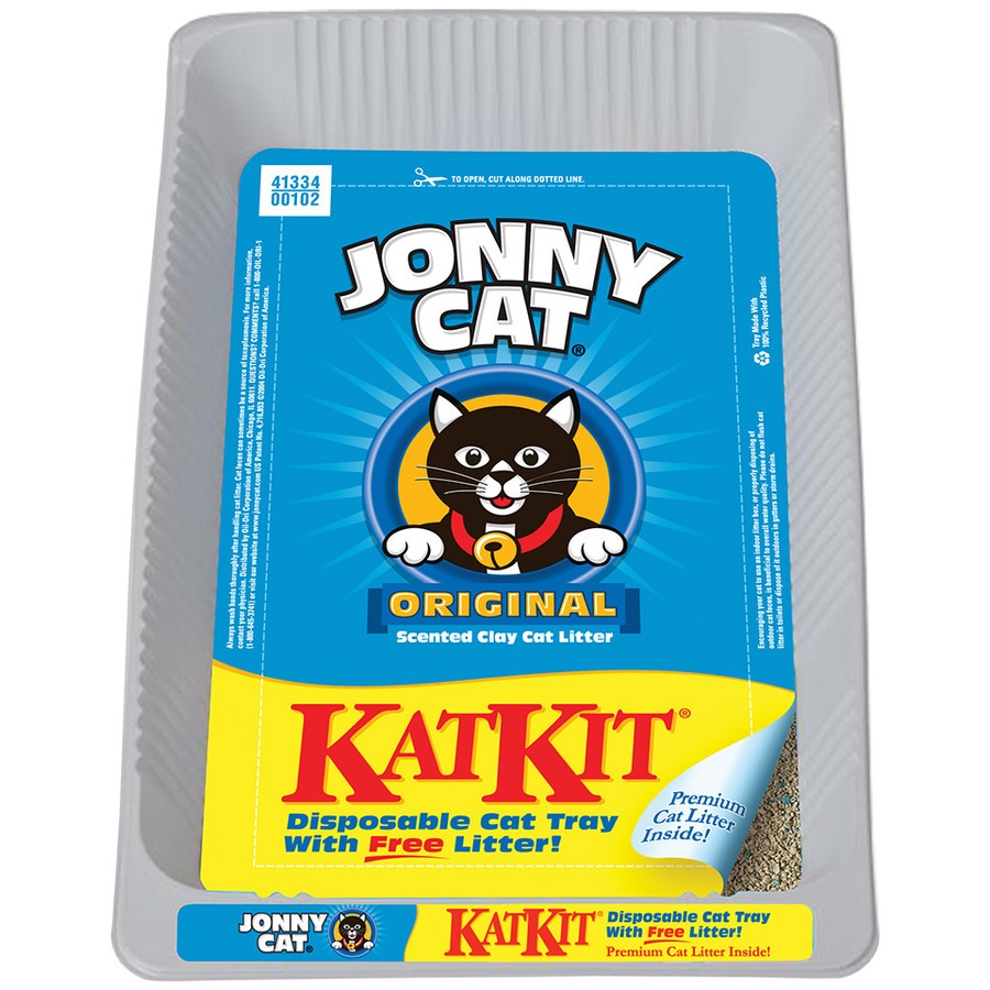 slide 1 of 2, Jonny Cat Disposable Cat Tray with Free Litter 1 ea, 1 ct