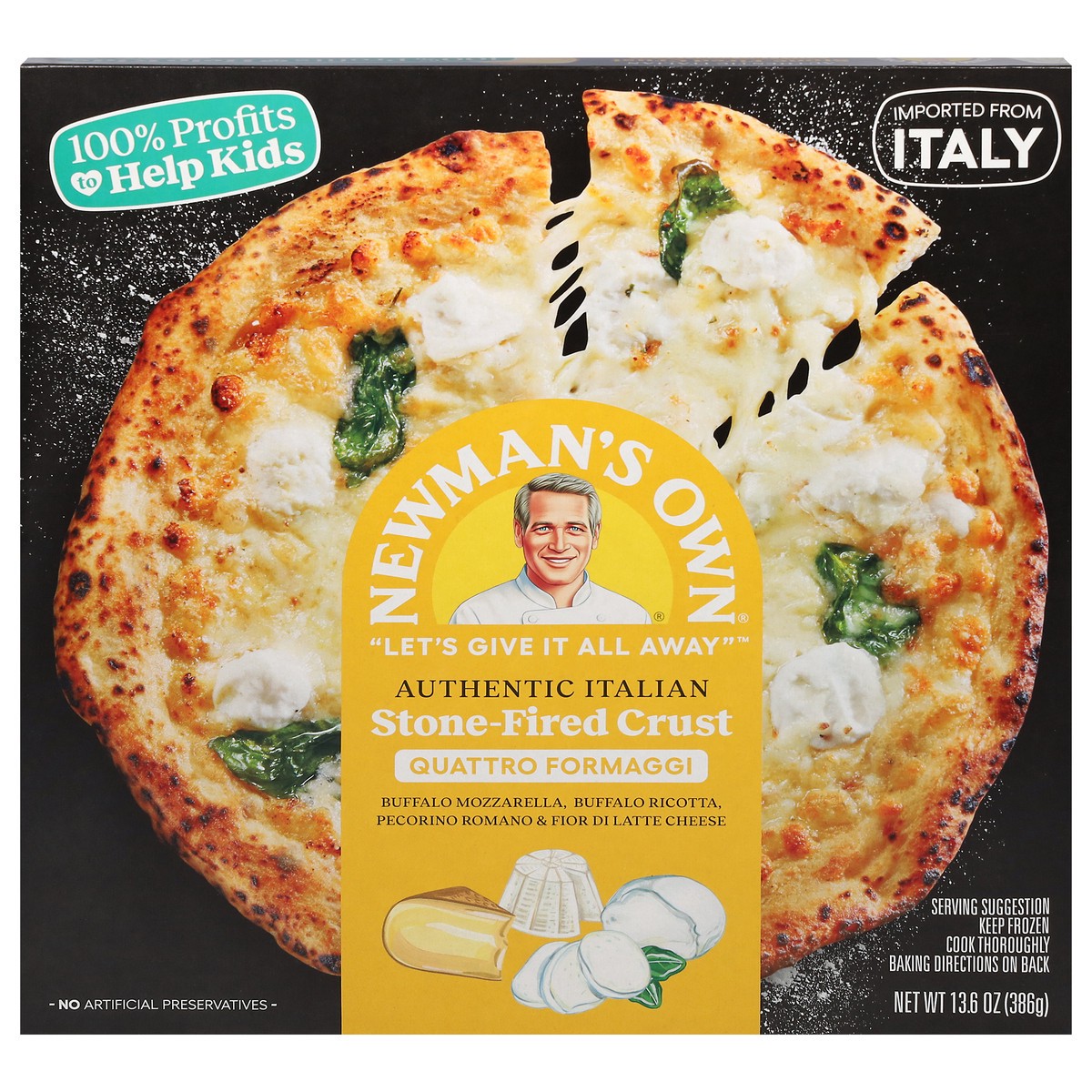 slide 13 of 14, Newman's Own Stone-Fired Crust Quattro Formaggi Pizza 13.6 oz, 13.6 oz