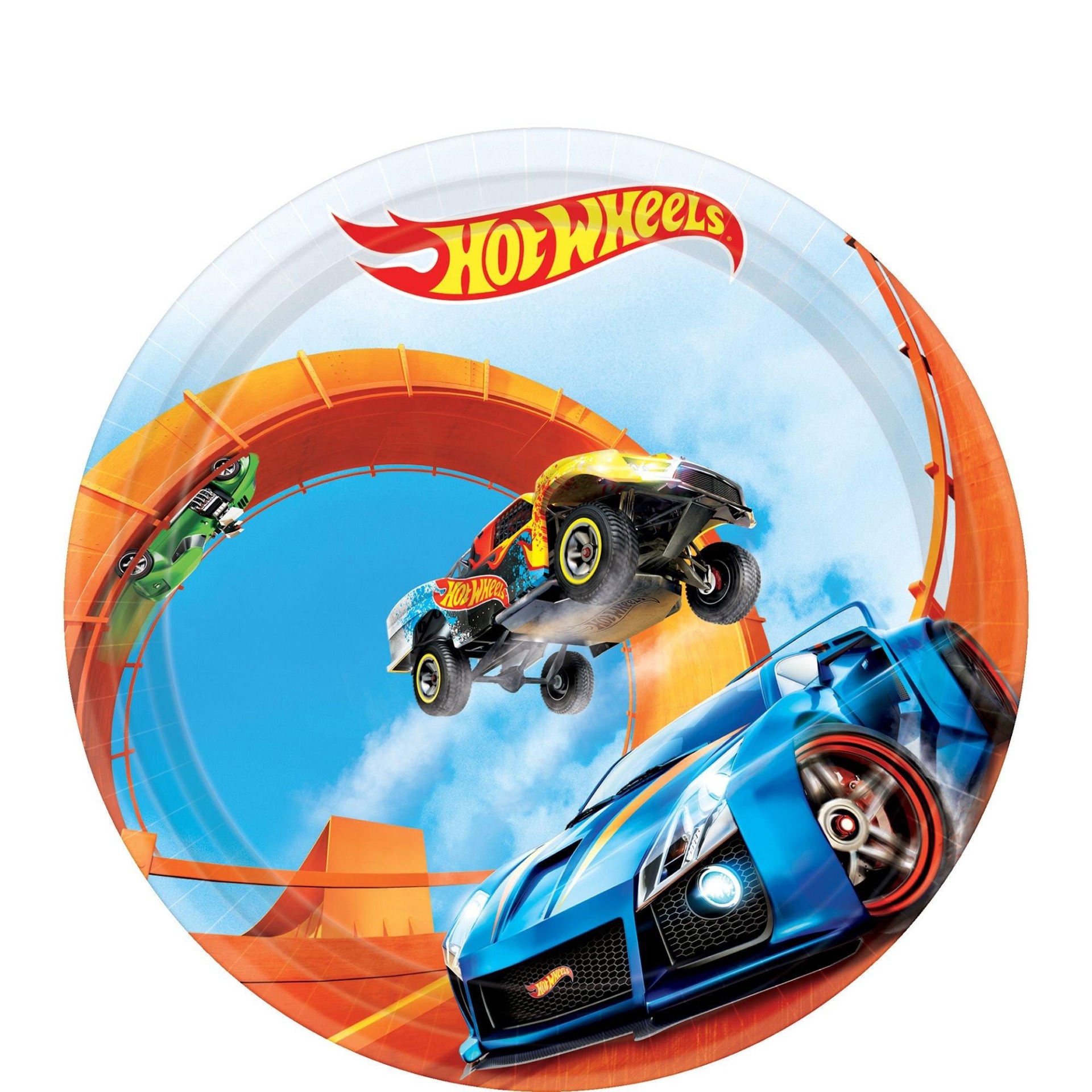 slide 1 of 1, Hot Wheels Round Disposable Plates, 8 ct